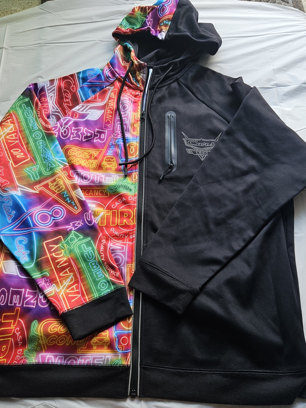 Disney Parks Cars Land Neon Lights full-zip hoodie